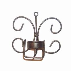 Sfenic vintage din metal, cu un suport si fluture stilizat