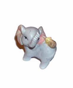 Elefant din ceramica cu trompa ridicata si Sobolan