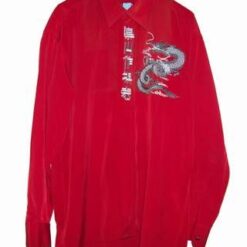Camasa rosie cu broderie - Dragon