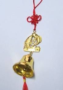 Clopotel Feng Shui auriu cu pereche de crapi - steaua #4