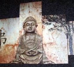Tablou cu Buddha, format din 5 parti