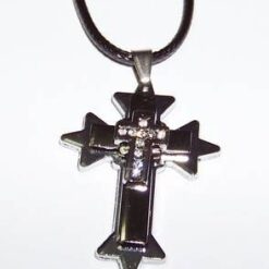 Talisman de protectie din inox, pe siret negru
