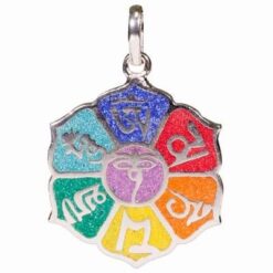 Pandantiv din argint tibetan cu mantra Om Mani Padme Hum