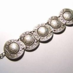 Bratara tibetana din metal nobil cu Nodul Mistic
