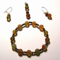 Set de bijuterii cu agate indiene si argint
