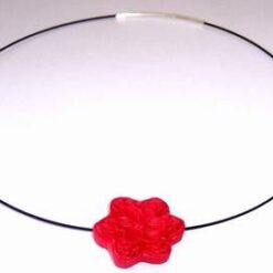 Colier Feng Shui cu floare de cires si argint