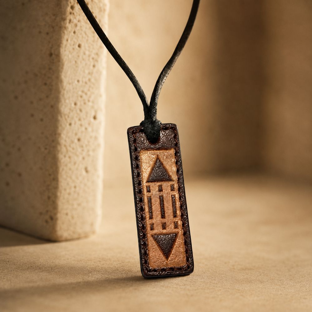 Pandantiv din piele cu simbolul Luxor / Atlantida Pandantiv din piele cu simbolul Luxor / Atlantida