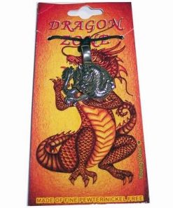 Talisman din metal cu Dragonul Cerului pe siret negru