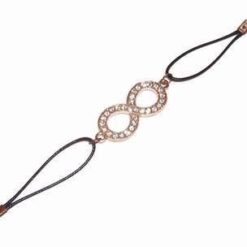 Bratara cu cifra 8 din metal, roz deschis